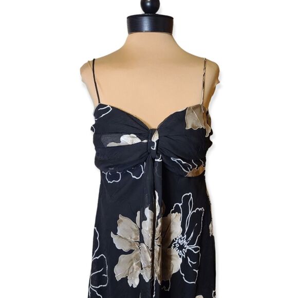 VINTAGE SL Fashions Black Floral Dress Size 8 - Picture 3 of 5